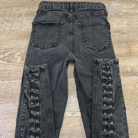 Topshop Moto Extreme Lace Up JAMIE Jeans Size 28 Tall - Picture 4 of 10
